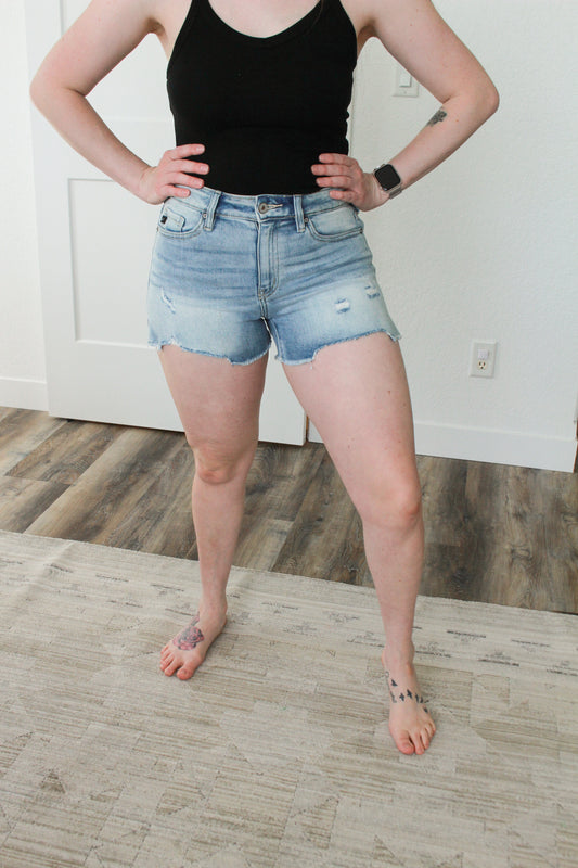 Hazel High Rise Denim Shorts