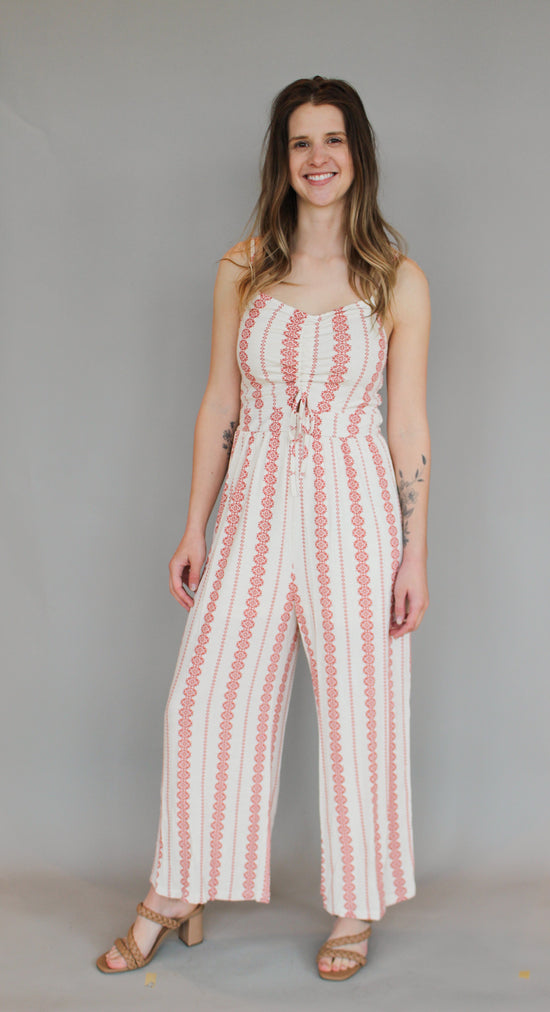 PRINTED JUMPSUIT - Pink / White