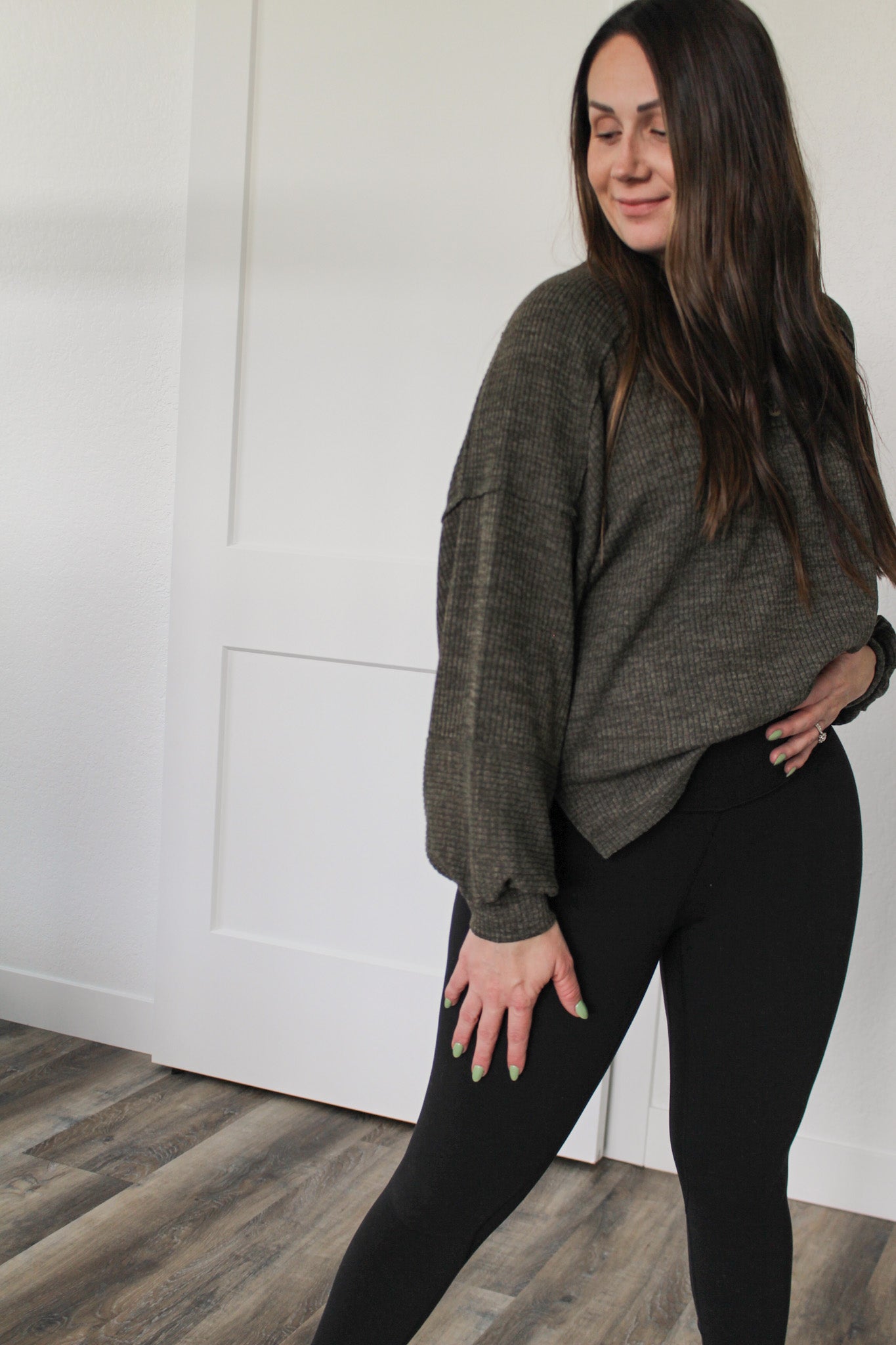 Relaxed Knit Henley Top