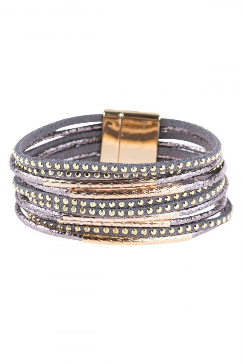 Multiline Leather Magnetic Bracelet (2 colors)