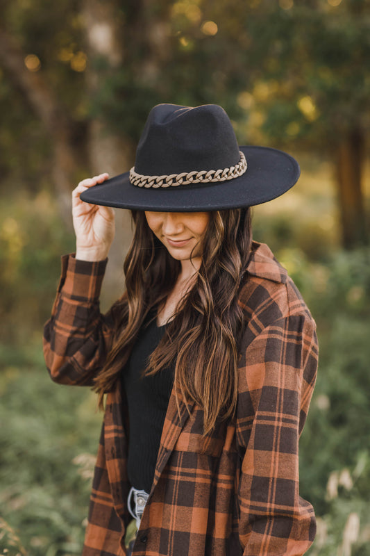 Lou Wide Brim Fedora Hat