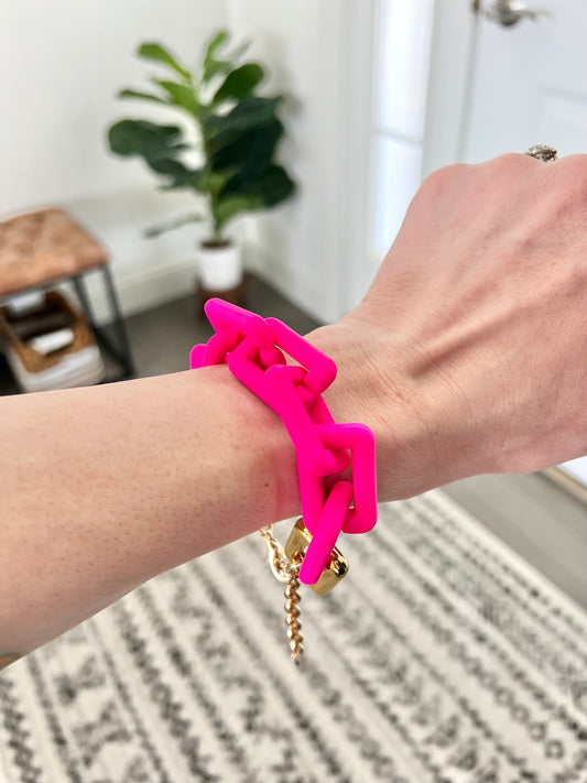 Pink Cabana Silicone Bracelet