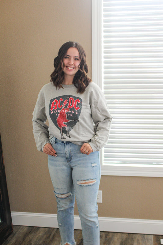 Vintage Style AC/DC Crewneck - Size Small